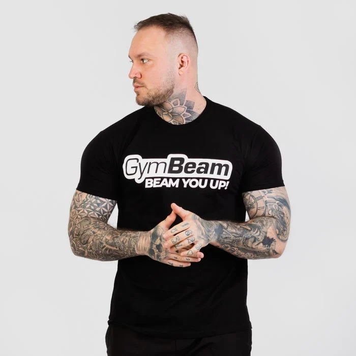 GymBeam Tričko Beam Black LL