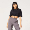 SQUATWOLF Dámske tričko Code Crop V Neck Black  L
