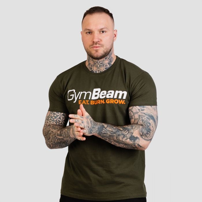 GymBeam Tričko Grow Military Green SS