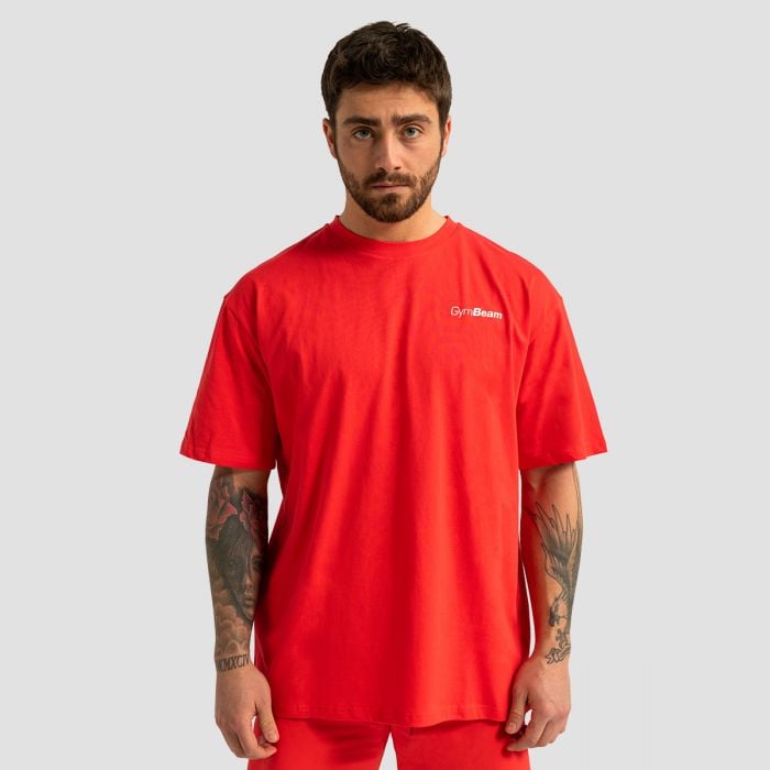 GymBeam Tričko Oversized Limitless Hot Red SS