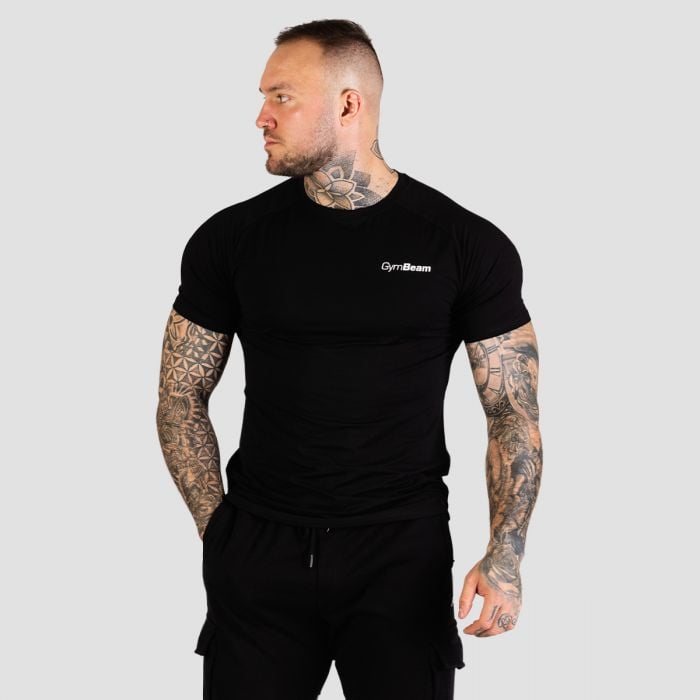 GymBeam Tričko Fitted TRN T-shirt Black SS