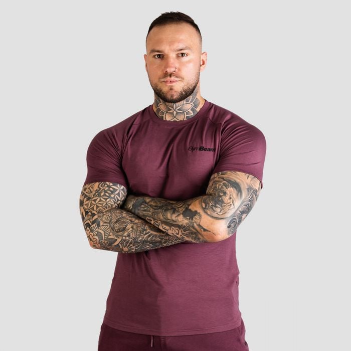 GymBeam Tričko Fitted TRN Eggplant MM