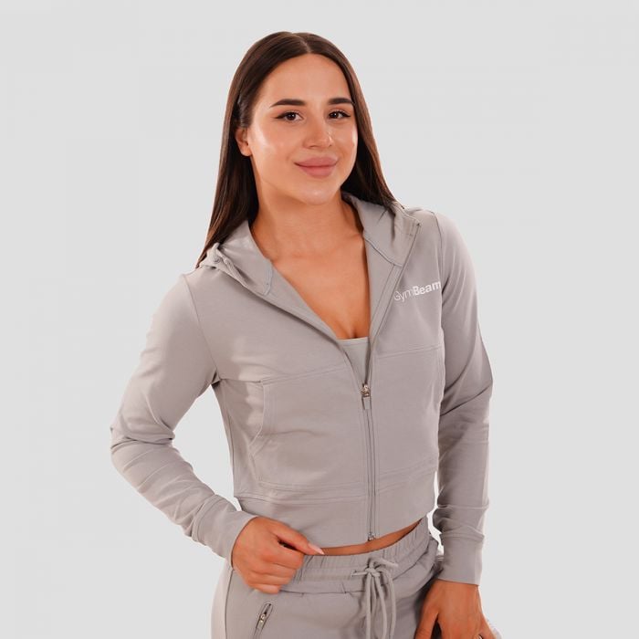 GymBeam Dámska mikina Zip-up TRN grey LL