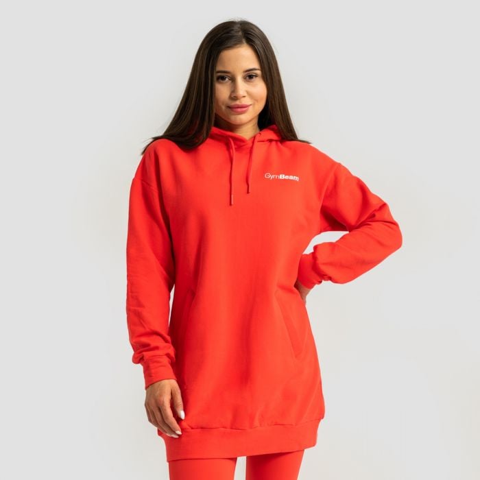 GymBeam Dámska Longline mikina Limitless Hot Red SS