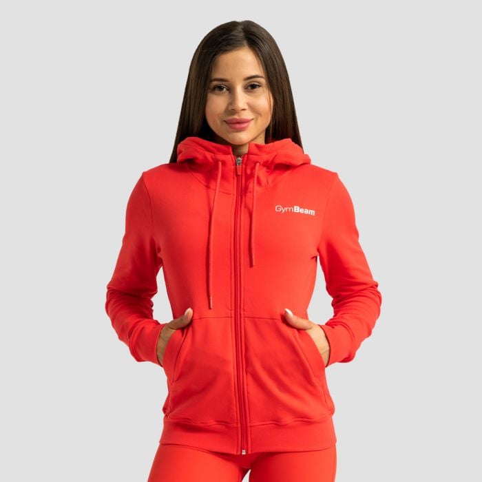 GymBeam Dámska mikina so zipsom Limitless Hot Red SS