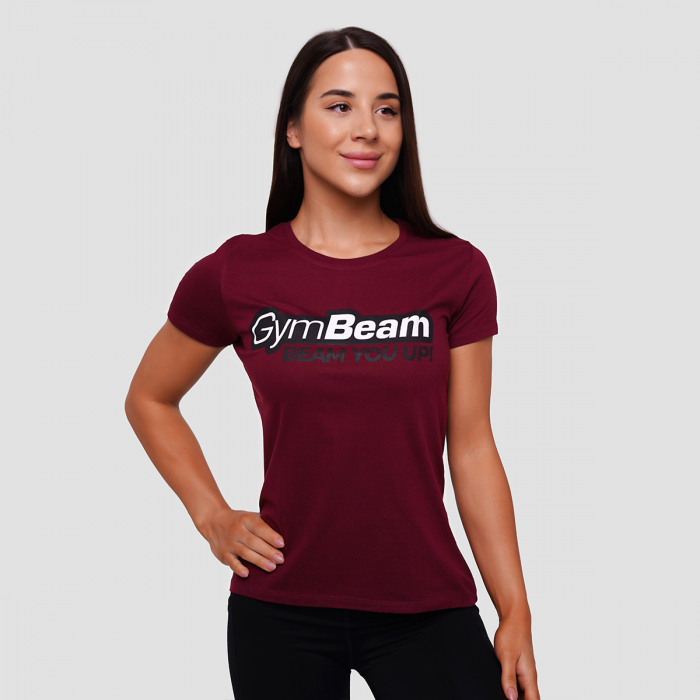 GymBeam Dámske Tričko Beam Burgundy LL