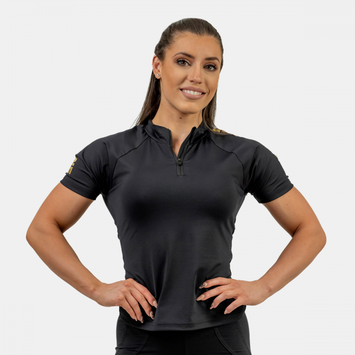 NEBBIA Dámske tričko Intense Ultimate Black/Gold SS