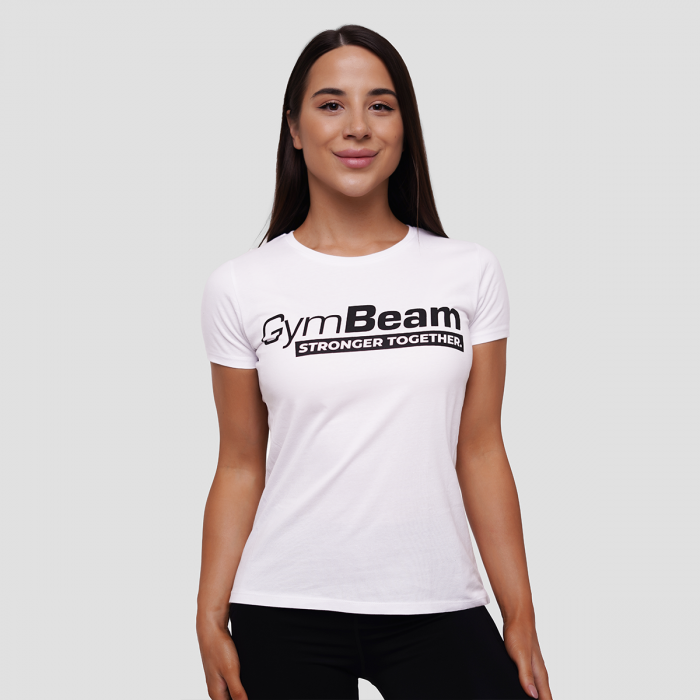 GymBeam Dámske tričko Stronger Together White SS