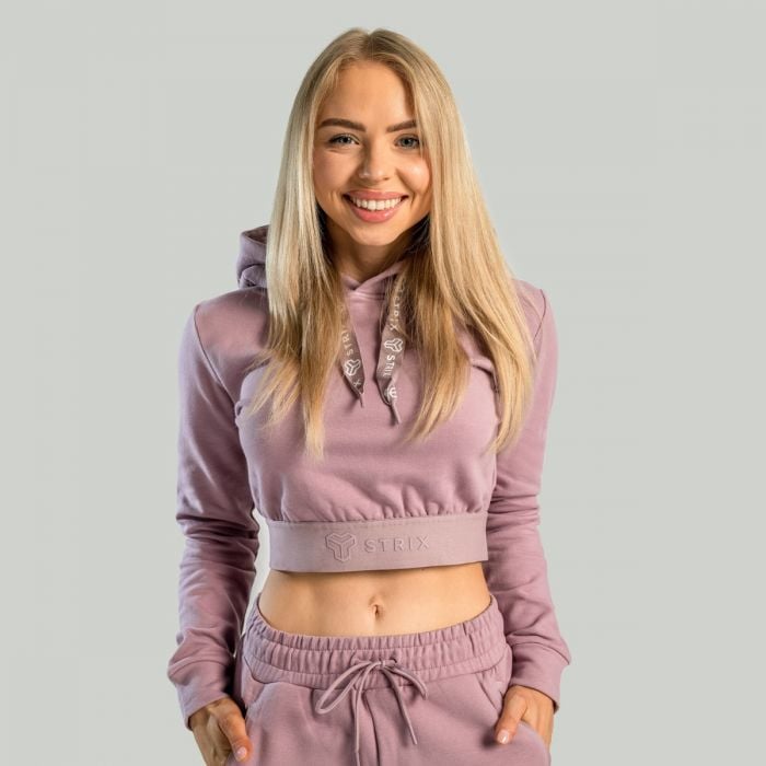 STRIX Dámska mikina Essential Cropped Hoodie Mauve XSXS