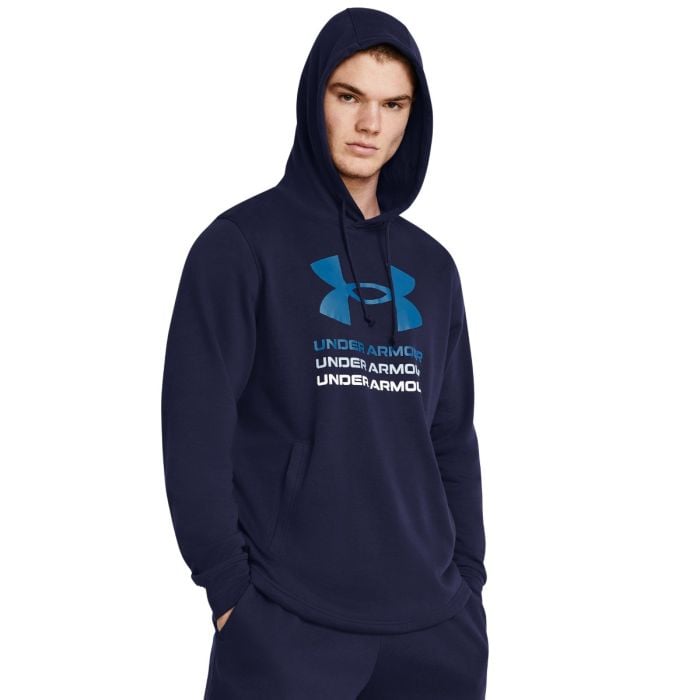 Under Armour Mikina Rival Terry Graphic Hood Blue MM
