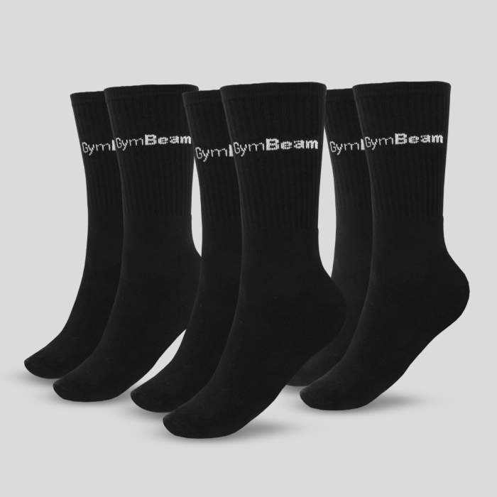 GymBeam Ponožky 3/4 Socks 3Pack Black MM