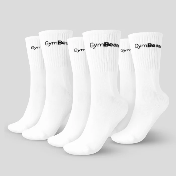 GymBeam Ponožky 3/4 Socks 3Pack White LL