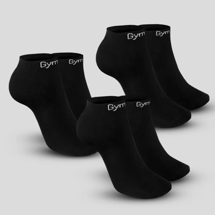GymBeam Ponožky Ankle Socks 3Pack Black LL