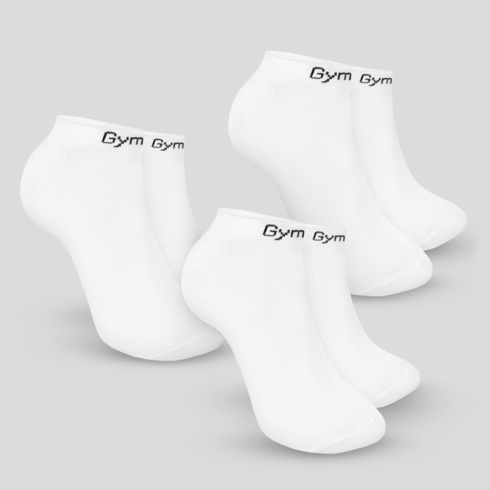 GymBeam Ponožky Ankle Socks 3Pack White SS