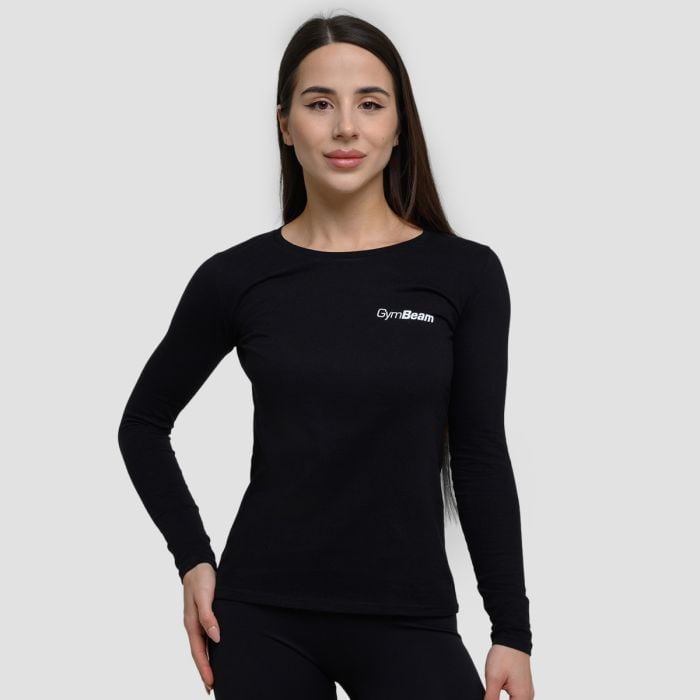GymBeam Dámske tričko s dlhým rukávom Basic Black S