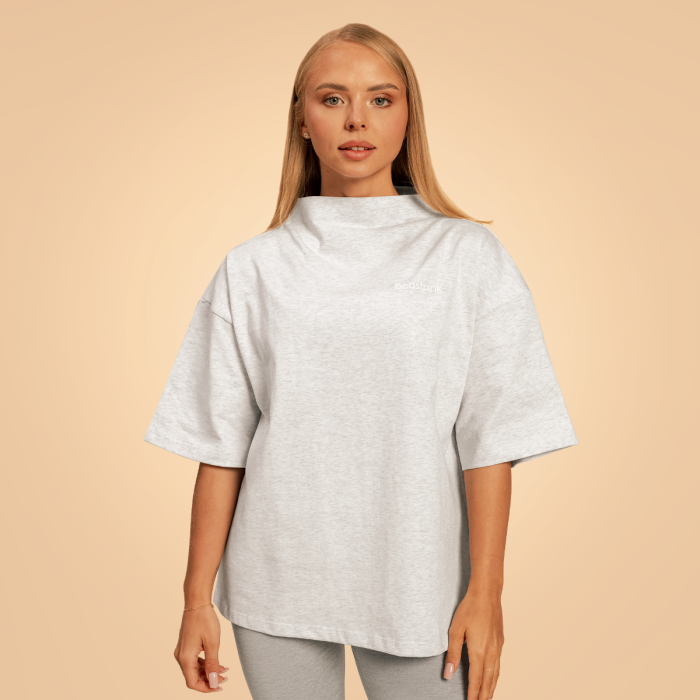 BeastPink Dámske tričko Oversized Bliss Grey XSXS