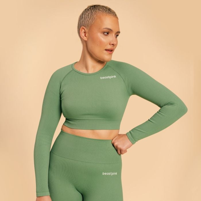 BeastPink Dámske tričko Hyper Crop-Top Olivine SS