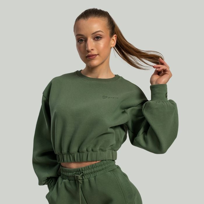 STRIX Dámska mikina Lunar Cropped Cedar Green MM