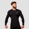 GymBeam Kompresné tričko s dlhým rukávom Mid Black  M