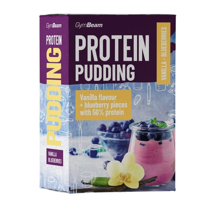 GymBeam Proteínový puding vanilka čučoriedky
