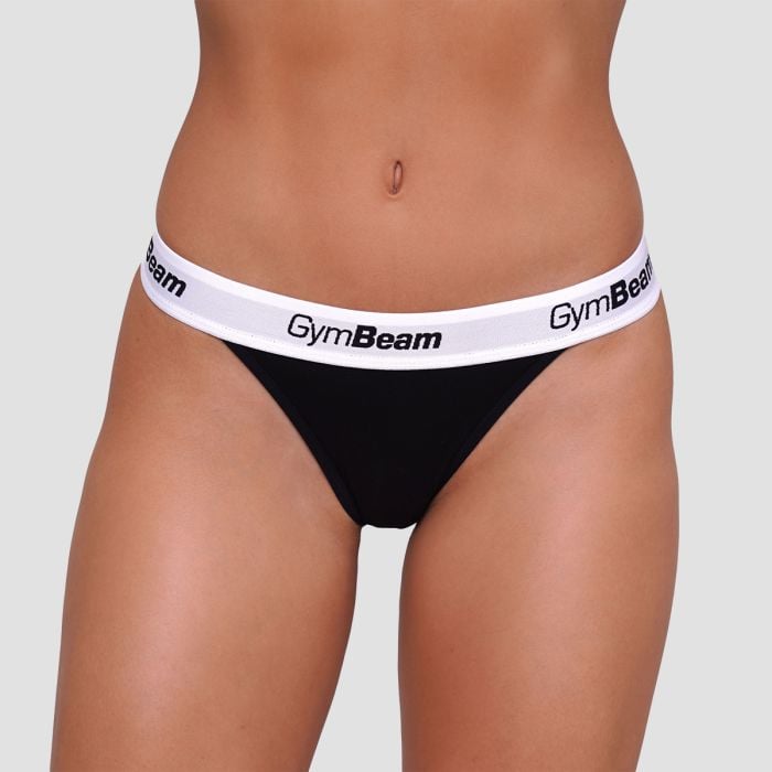 GymBeam Nohavičky Tanga 3Pack Black XSXS