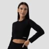 GymBeam Dámske tričko FLO Ribbed Crop-Top Black  XLXL