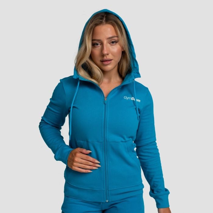 GymBeam Dámska mikina so zipsom Limitless Aquamarine XSXS