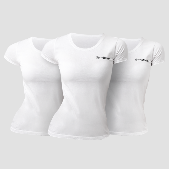 GymBeam Dámske tričko Basic 3Pack White XXL - 3pack