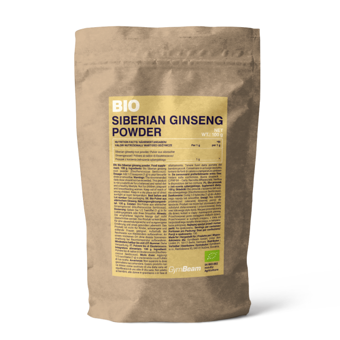 GymBeam BIO prášok zo sibírskeho ženšenu