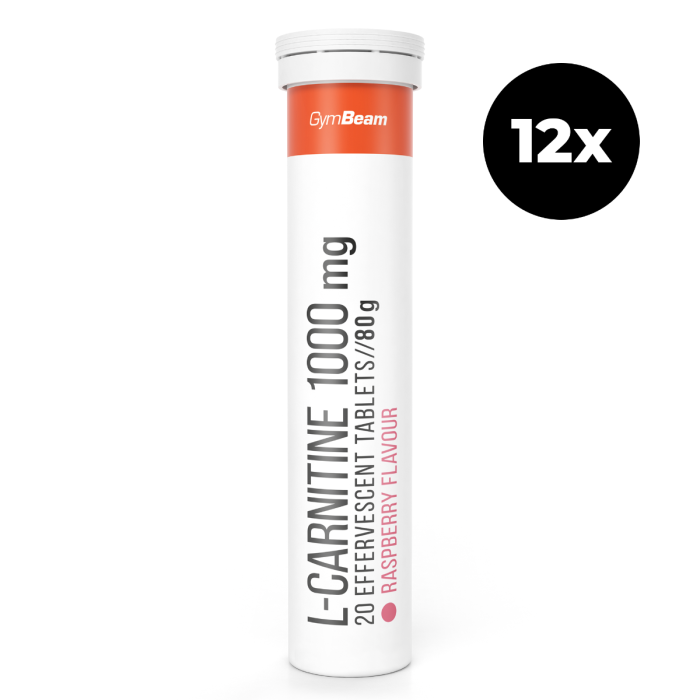 GymBeam L-Karnitín 1000 mg šumivý 12 x 20 tab malina