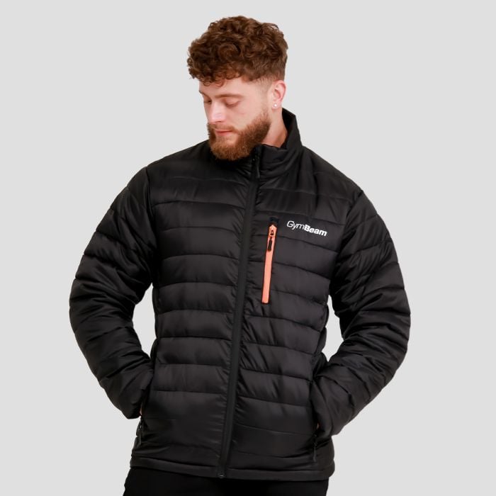 GymBeam Pánska bunda Puffer Black/Orange SS