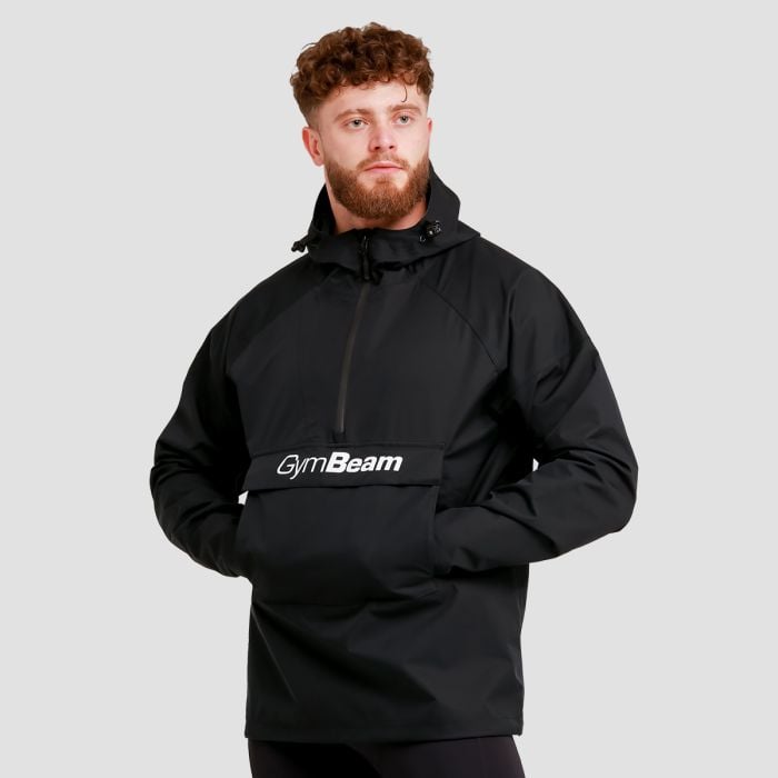 GymBeam Pánska bunda Rain Smock Black LL