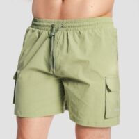 GymBeam Pánske plavecké šortky Cargo Olive  XL