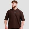 GymBeam Tričko Oversized Unstoppable Brown  SS