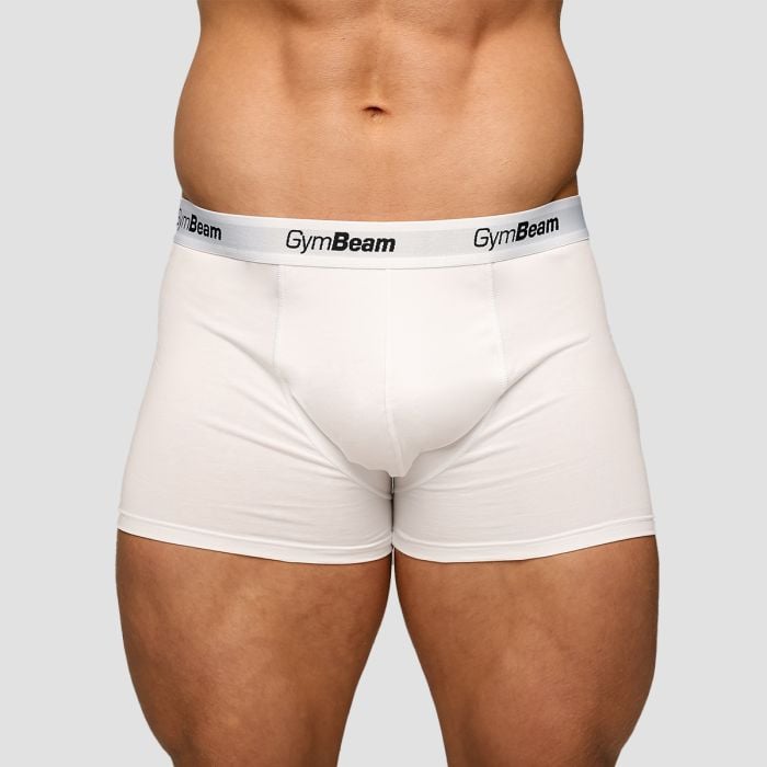 GymBeam Pánske boxerky Essentials 3Pack White XLXL