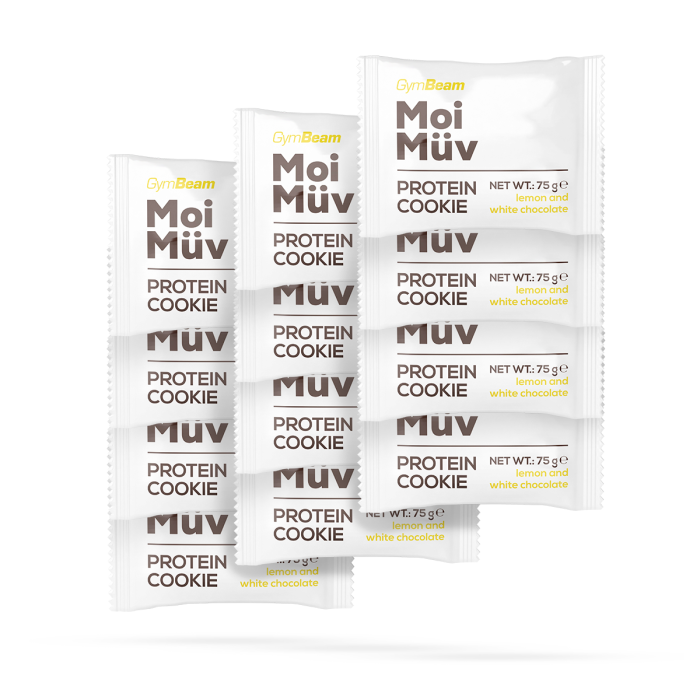 GymBeam MoiMüv Protein Cookie citrón a biela čokoláda