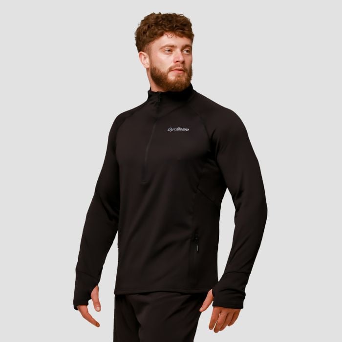 GymBeam Bežecká mikina 1/2 Zip Pulse Black XXLXXL