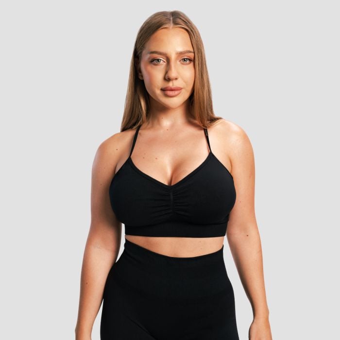 GymBeam Bezšvová športová podprsenka Sculpt Black M