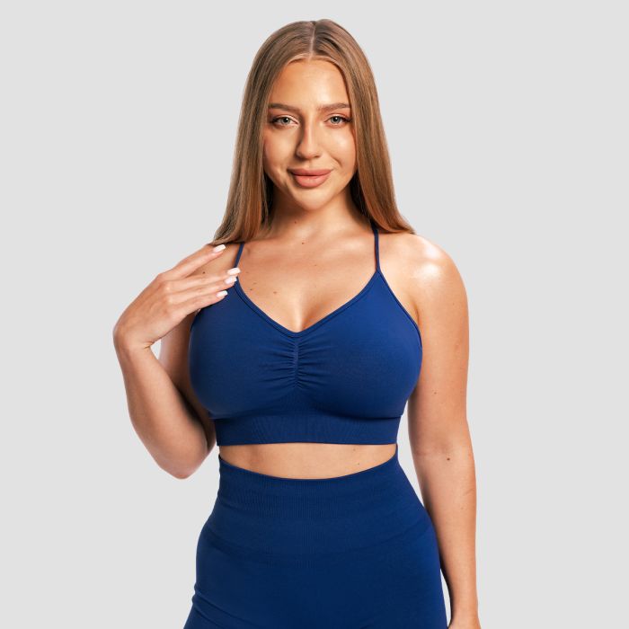 GymBeam Bezšvová športová podprsenka Sculpt Navy S