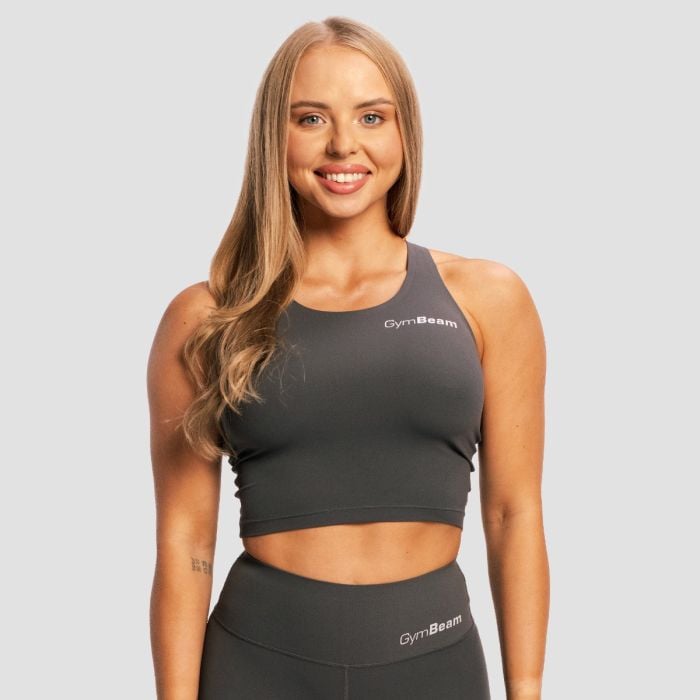 GymBeam Dámsky športový top BEAT Charcoal M