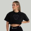 STRIX Dámske tričko CropTop Washed Black  SS