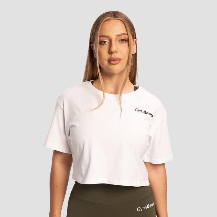 GymBeam Dámske tričko Cropped Limitless White L