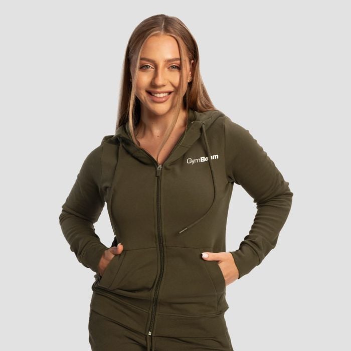 GymBeam Dámska mikina so zipsom Limitless Espresso M