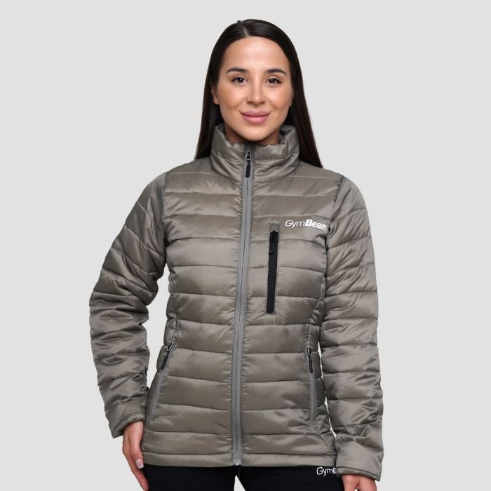 GymBeam Dámska bunda Puffer Vetiver/Black SS