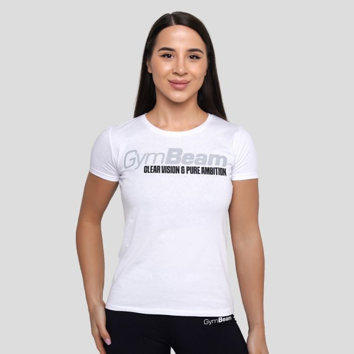 GymBeam Dámske tričko Pure Ambition White L