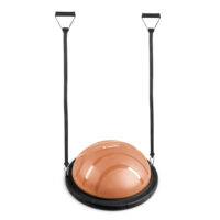 Balančná podložka inSPORTline Dome Edge s gumovými expandérmi 100 cm / 4,6 kg čierna-mocha mousse