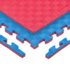 Puzzle tatami podložka inSPORTline Sazegul 100x100x2 cm červeno-modrá, vzor 5 prúžkov