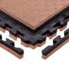 Puzzle tatami podložka inSPORTline Malmeida 100x100x4 cm mocha mousse-čierna, vzor 5 prúžkov