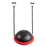 Balančná podložka inSPORTline Dome Edge s gumovými expandérmi 100 cm / 4,6 kg červeno-čierna