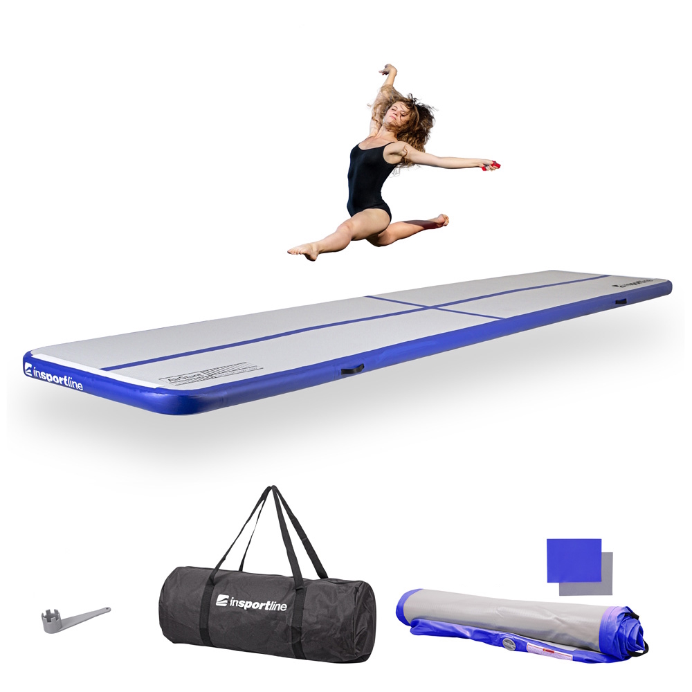 Airtrack inSPORTline Airstunt 500x100x10 cm bielo-modrý
